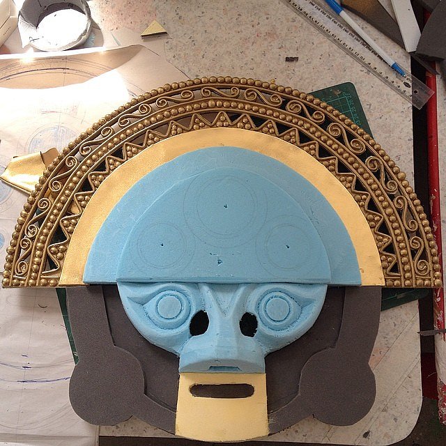 Tumi Inca mask in progress